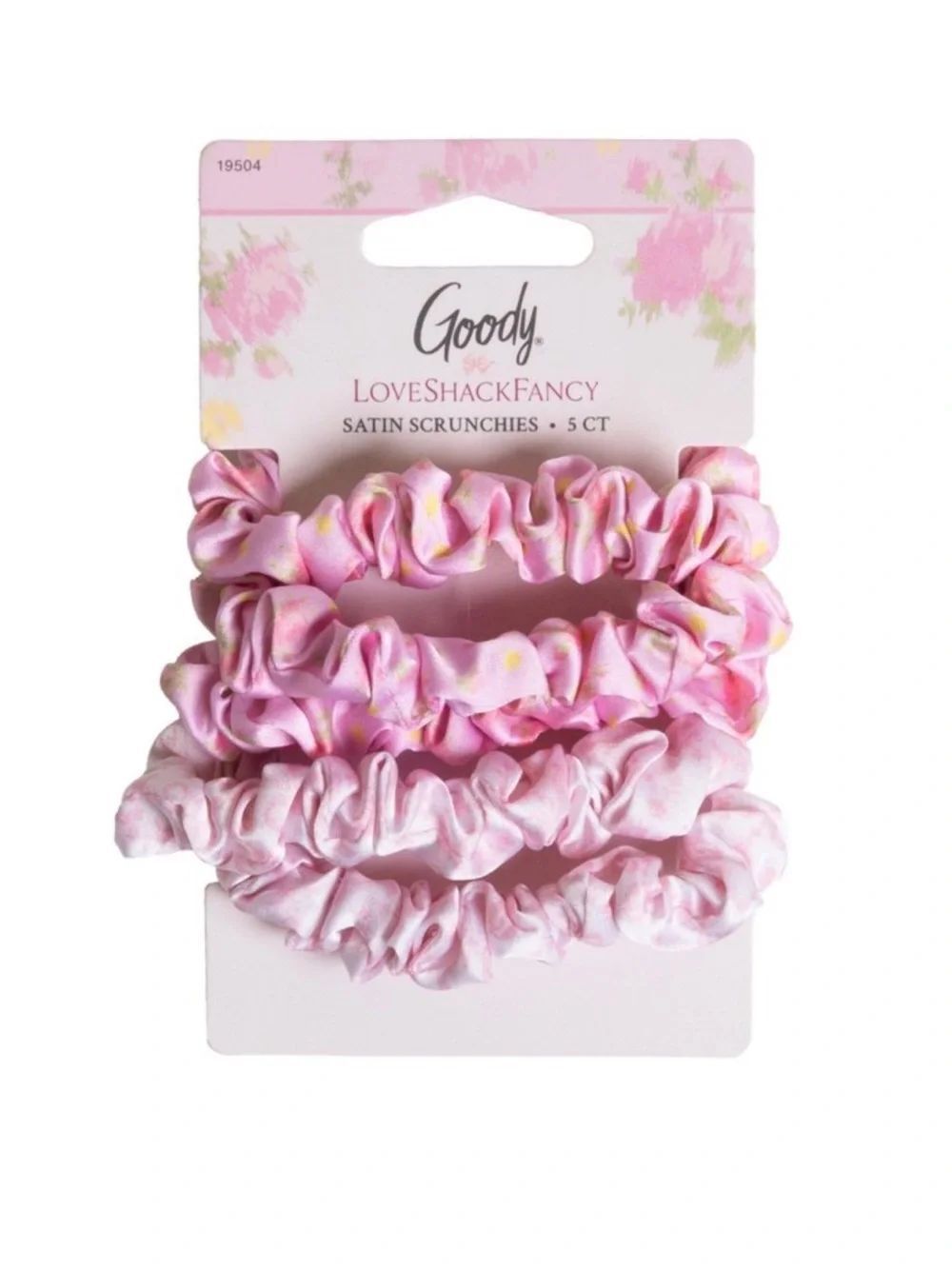 LoveShackFancy x Target Goody Ikat Rose Coquette Bows Skinny Satin Scrunchie 5CT